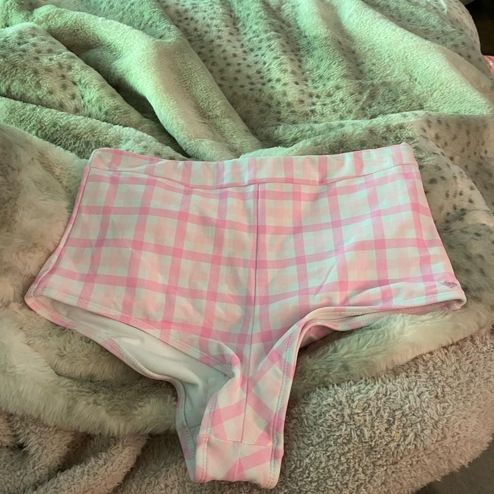 NWT Stoney Clover Lane pink/white swim bottom medium